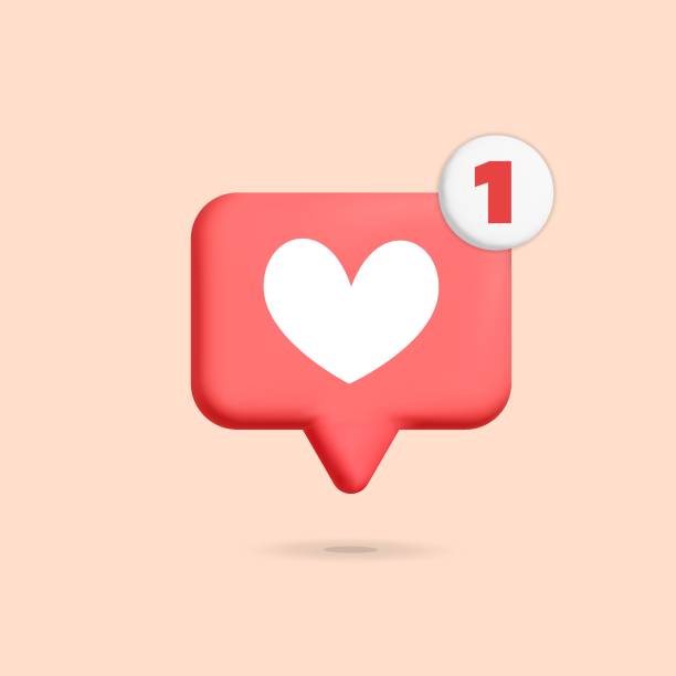 istock 3d vector cartoon render social media one new push notification like heart icon design 1437781530