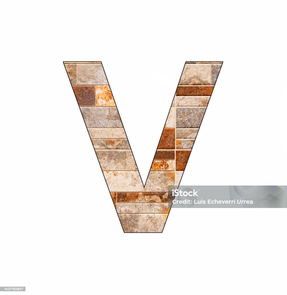 Alphabet Letter V On Tile Background Veneer Texture Stock Photo - Download  Image Now - iStock