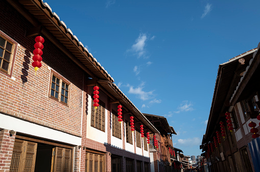 Ancient street of traditional buildings and ancient dwellings in Putian City, Fujian Province, China
