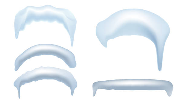 istock Realistic snow caps. Merry Christmas and happy New Year 2023. 3D vector illustration 1437796631