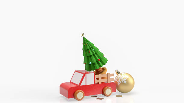 istock The Christmas tree in wood truck on white background 3d rendering 1437796744