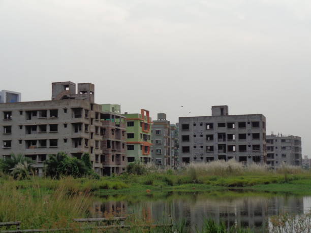 Water logged near residential area