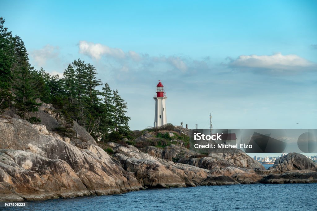 Point Atkinson Lighthouse - Vancouver British Colombia Beach Stock Photo