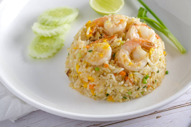 istock Fried Rice with Shrimps on with dish. 1437810889