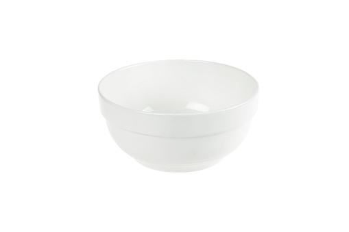 White bowl isolated on white background with clipping path.