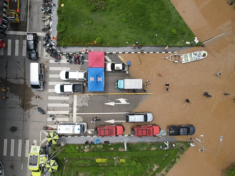 Chiang Mai, THAILAND: Street floods in the northern Thai province of Chiang Mai, 3 & 4 October 2022.