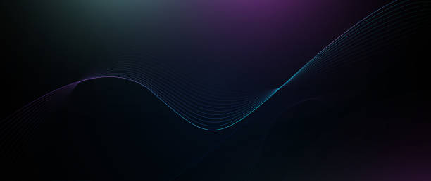 istock Abstract blue and violet color lines background. Futuristic technology digital hi-tech. Vector illustration 1437815848