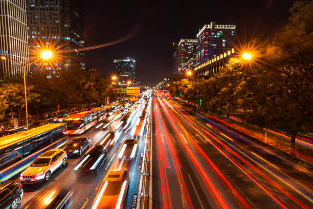 istock night city traffic lights night scene 1437820091