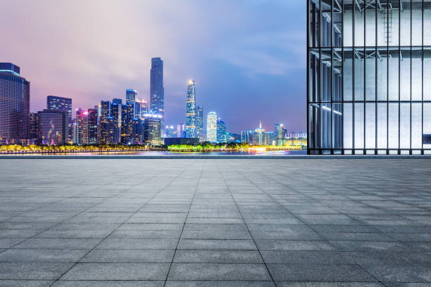 Modern buildings with square floor in Guangzhou stock photo