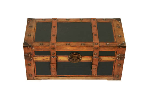 istock Vintage old trunk isolated on a white background 1437826178