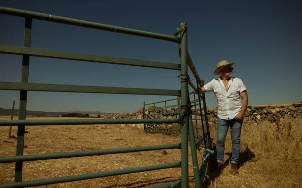 istock Adult man in cowboy hat in fields. Castilla y Leon, Spain 1437828501