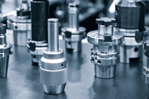 Many types of metal details industrial design background, engineering technology concept