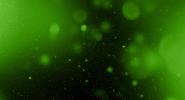 istock Green colorful starry sky, horizontal galaxy background 1437833626