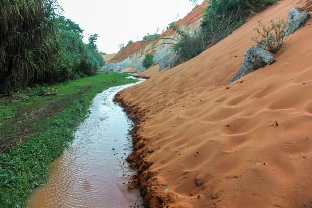 The beautiful Fairy Stream rivulet running past sandy canyons in the town of Mui Ne in South Vietnam.