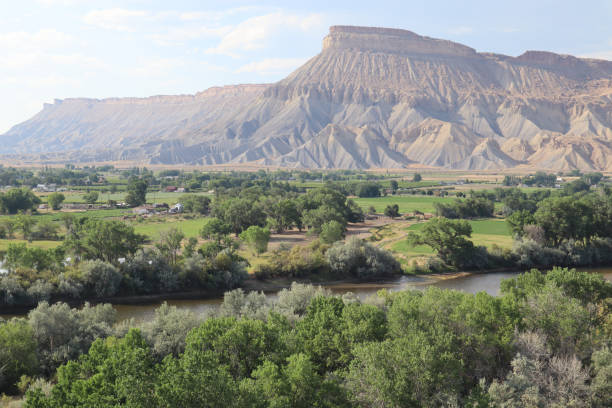 istock Mesmerizing view across a valley with Colorado River to Mount Garfield 1437838645