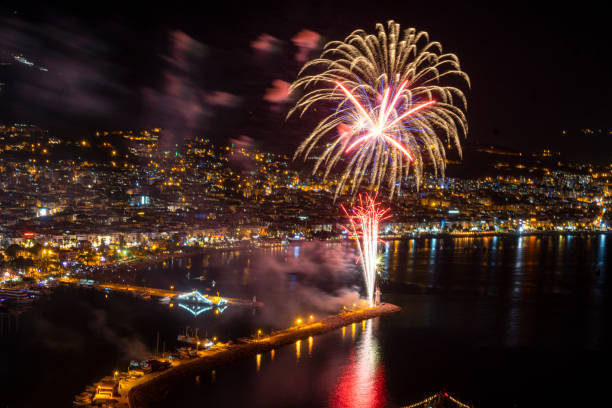 istock Fireworks to Alanya/Turkey in night 1437840353