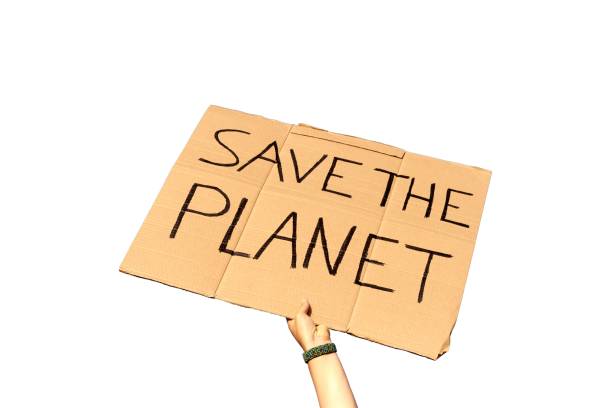 istock A Cardboard Signs saying Save the Planet held by two hands on a white background 1437840468