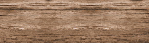istock Panoramic view of brown wooden background 1437840751