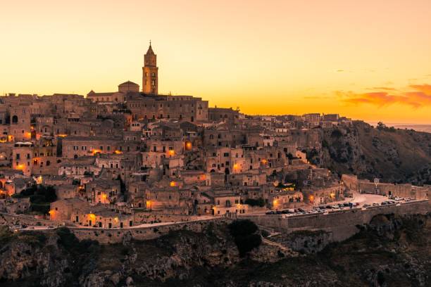 istock View of Matera at sunset (city of stone and home of pistachio), Italy 1437841060
