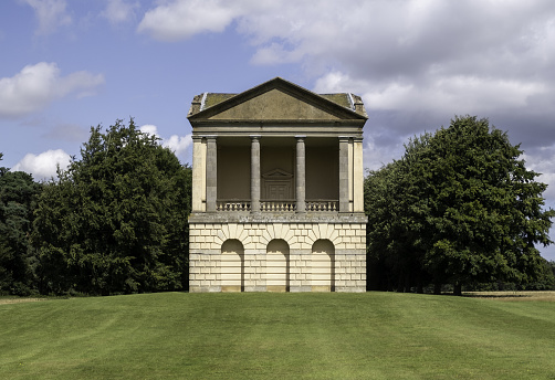 Kings Lynn, United Kingdom – August 07, 2019: The water tower folly in the grounds of Houghton Hall