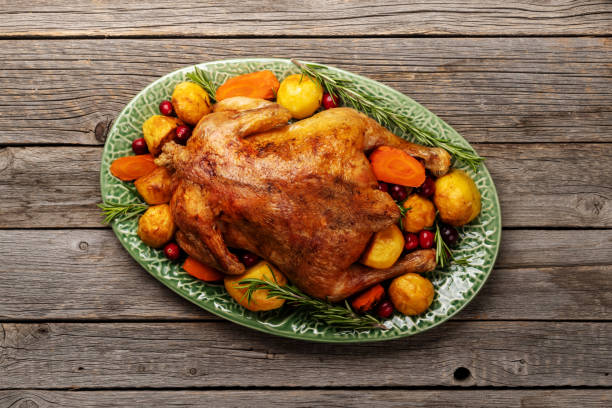 istock Thanksgiving turkey on rustic wooden table 1437846593