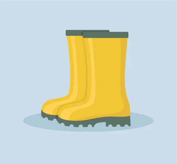 Vector illustration of Rubber boots stock illustration