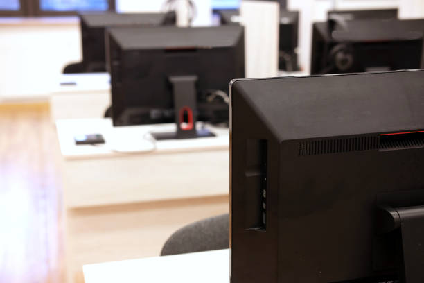 Computer and monitor row in computer class