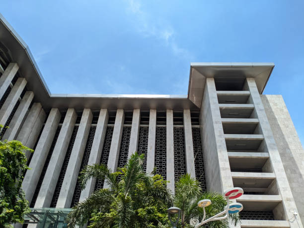 istock Corner of building and blue sky 1437851502