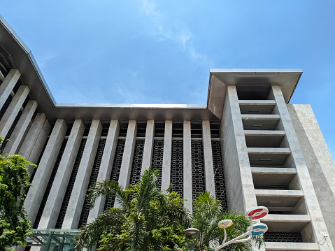 Corner of the famous mosque building in indonesia,the istiqlal mosque