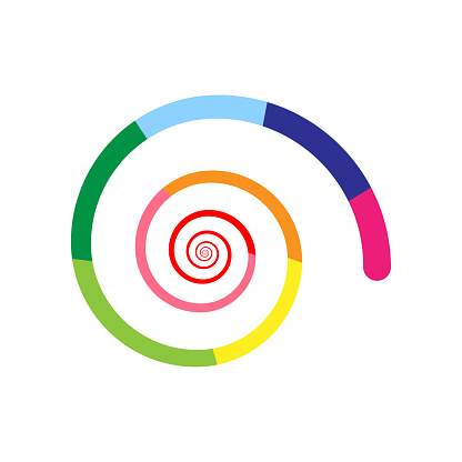 Modern colored spiral. Round shape. Trendy design. Vector illustration. stock image. EPS 10.