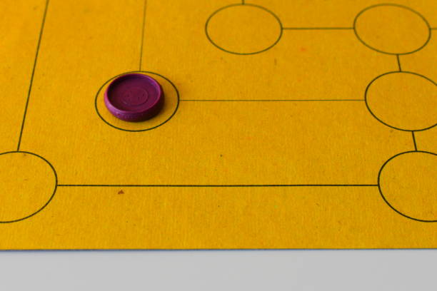 istock Nine men's morris board strategy game stock photo 1437858162