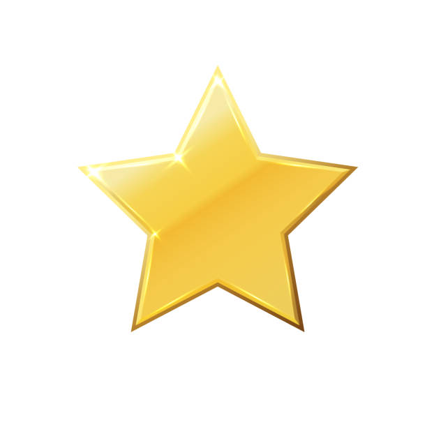 istock Gold shiny glitter glowing christmas star with shadow isolated on white background. Vector illustration. 1437858669