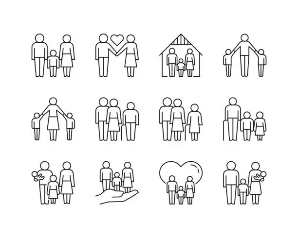 Vector illustration of Family icons