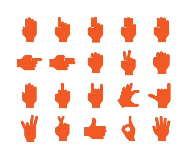 Hand gestures Hand gestures talk to the hand emoticon stock illustrations