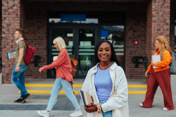 istock African American student leaving school. 1437860209