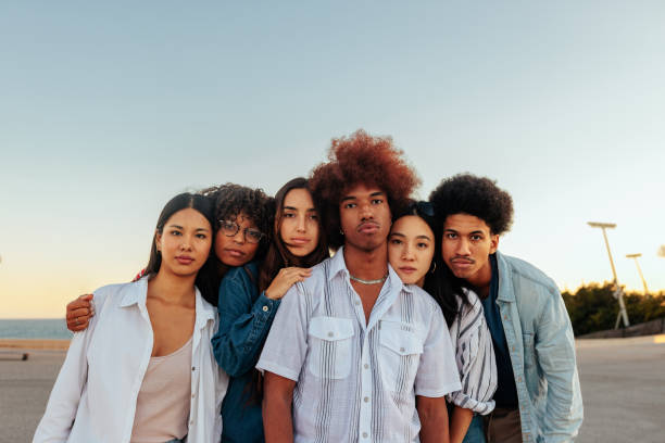 istock Multiethnic friends outdoors portrait. 1437861094