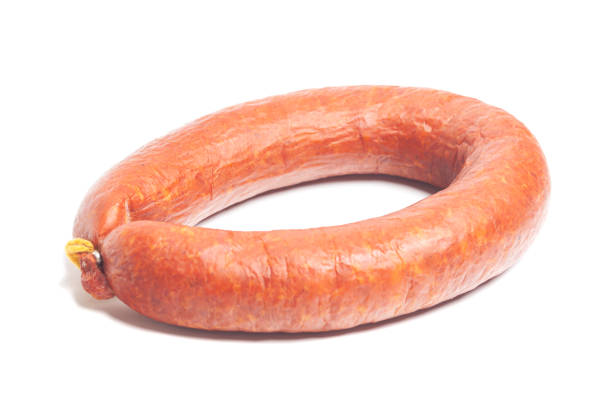 istock Krakow sausage isolated on white background 1437862902