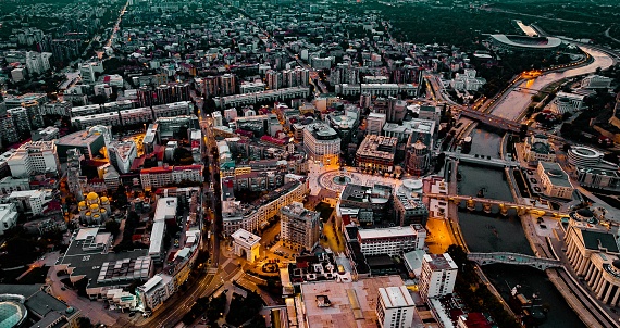 Aerial view of  Skopje