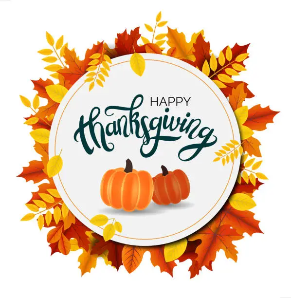 Vector illustration of thanksgiving circular sign