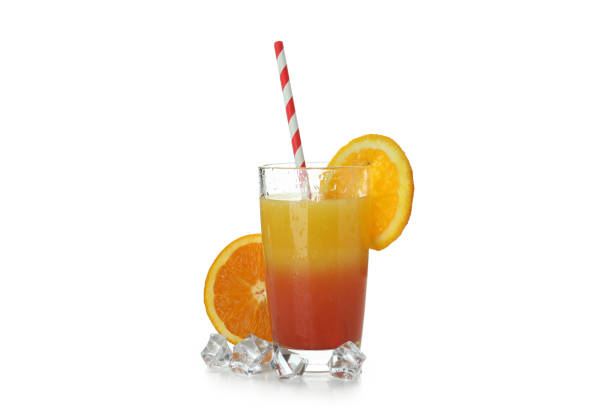 istock Tequila sunrise cocktail isolated on white background 1437870929