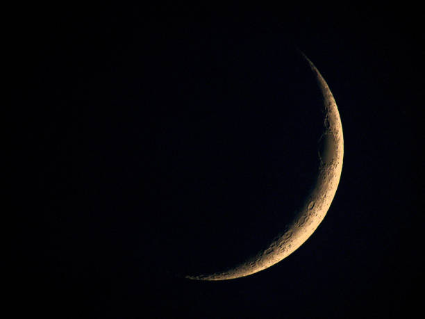 istock Closeup shot of the crescent moon 1437871998