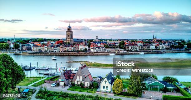 Beautiful Aerial View Of The Deventer City Stock Photo - Download Image Now - Ancient, Architectural Dome, Architecture