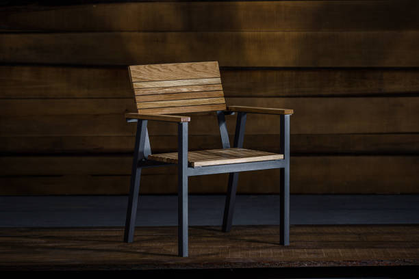 istock Closeup of a comfortable loft-style chair with armrests 1437874821