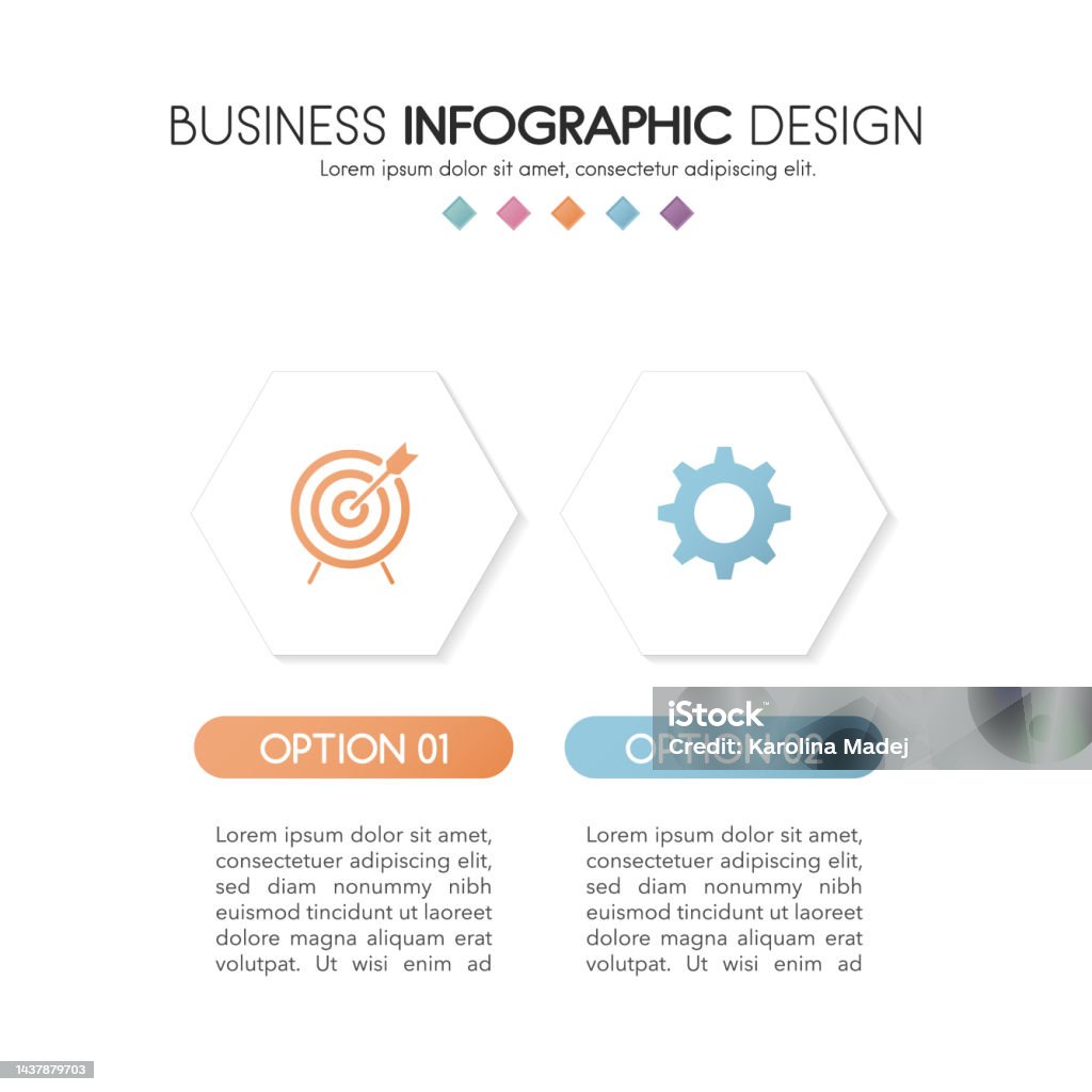 Two Step Chart Infographic Template With 2 Steps Simple Diagram Vector Stock ...