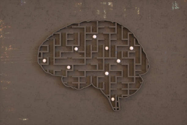 istock Mental health labyrinth in brain shape 1437880086