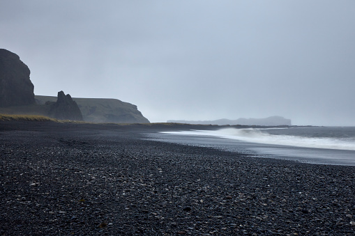 Back sand beach in South Iceland