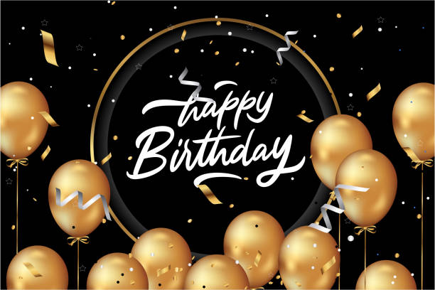 istock Birthday balloons vector background design. Happy birthday to you text with balloon and confetti decoration element for birth day celebration greeting card design. 1437899255