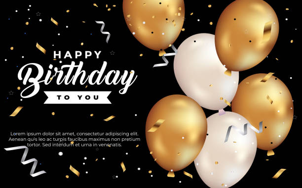 istock Birthday balloons vector background design. Happy birthday to you text with balloon and confetti decoration element for birth day celebration greeting card design. 1437899582