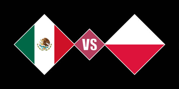 Mexico vs Poland flag concept. Vector illustration. Mexico vs Poland flag concept. Vector illustration. mexico poland stock illustrations
