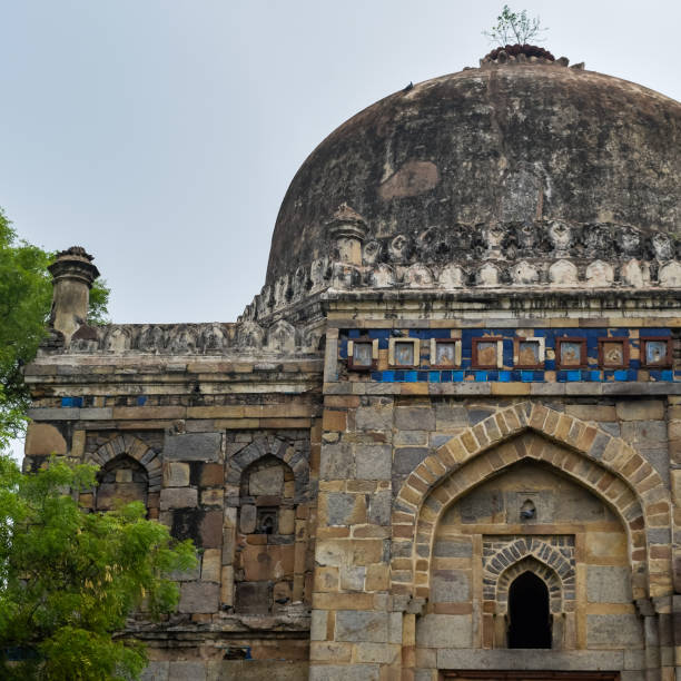 istock Mughal Architecture inside Lodhi Gardens, Delhi, India, Beautiful Architecture Inside Three-domed mosque in Lodhi Garden is said to be the Friday mosque for Friday prayer, Lodhi Garden Tomb 1437913249